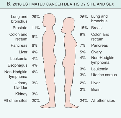Common site of cancer in male and female
